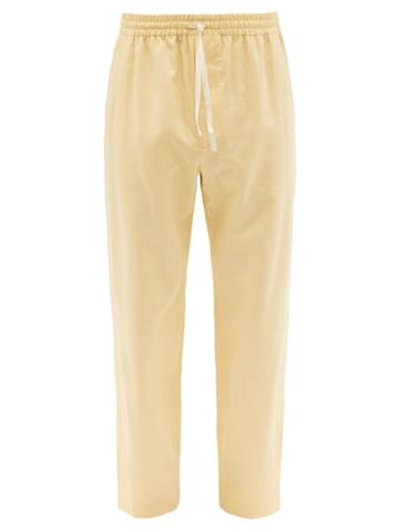 Mens Rtw Gucci - Drawstring Cotton-blend Trousers - Mens - Yellow