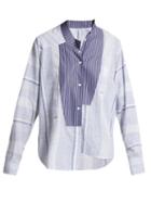 Matchesfashion.com Loewe - Asymmetric Striped Cotton Shirt - Womens - Blue White