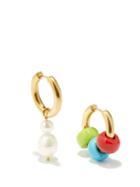 Ladies Jewellery Timeless Pearly - Mismatched Pearl & 24kt Gold-plated Earrings - Womens - Multi