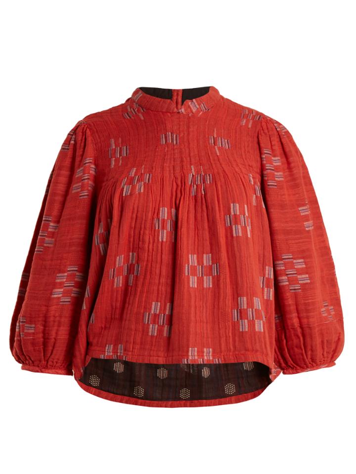 Ace & Jig Mallorca Jolie Geometric-jacquard Cotton Top