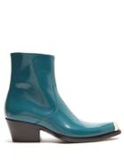 Matchesfashion.com Calvin Klein 205w39nyc - Tex Chiara Leather Ankle Boots - Womens - Green