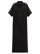 Matchesfashion.com Hecho - Ribbed Silk And Linen Blend Kaftan - Mens - Black