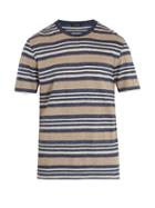 Matchesfashion.com Ermenegildo Zegna - Striped Linen Blend T Shirt - Mens - Blue Multi