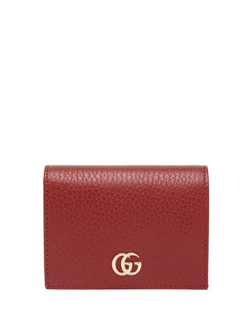 Matchesfashion.com Gucci - Gg Marmont Grained-leather Wallet - Womens - Red