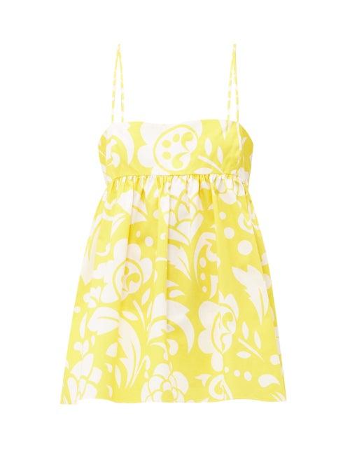 Matchesfashion.com Raey - Hippy Flower Strappy Cami - Womens - Yellow Print