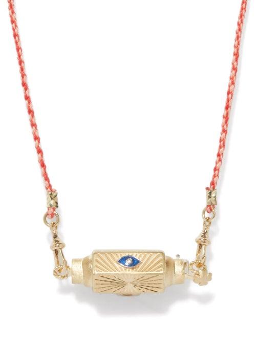 Marie Lichtenberg - Evil Eye Locket Diamond & 14kt Gold Necklace - Mens - Blue Multi