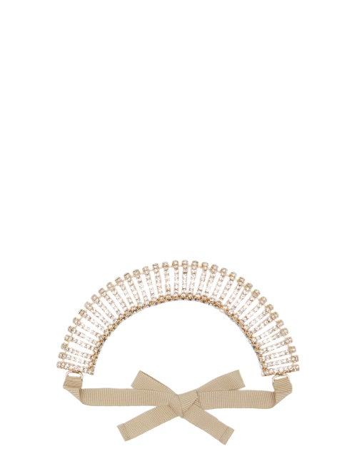 Matchesfashion.com Rosantica - Dolce Vita Crystal-embellished Ribbon Headband - Womens - Gold