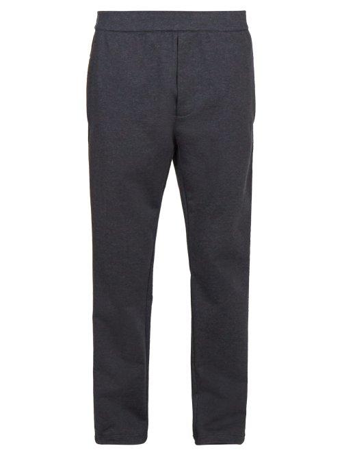 Matchesfashion.com Prada - Contrast Panel Jersey Track Pants - Mens - Dark Grey