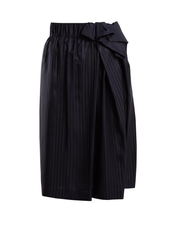 Stella Mccartney Draped-side Striped Silk Skirt