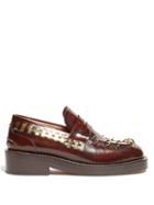Matchesfashion.com Marni - Ring Square Toe Leather Loafers - Womens - Dark Brown
