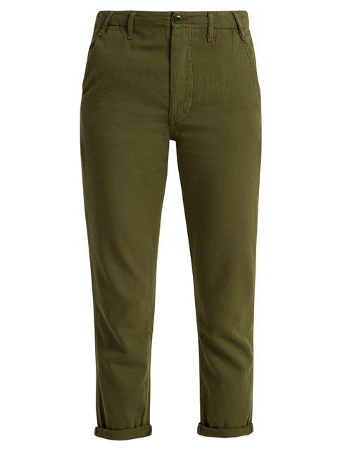Matchesfashion.com The Great - The Miner Low Slung Cotton Trousers - Womens - Khaki