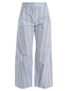 Palmer/harding Serra Cropped Stretch-cotton Cloqu Trousers