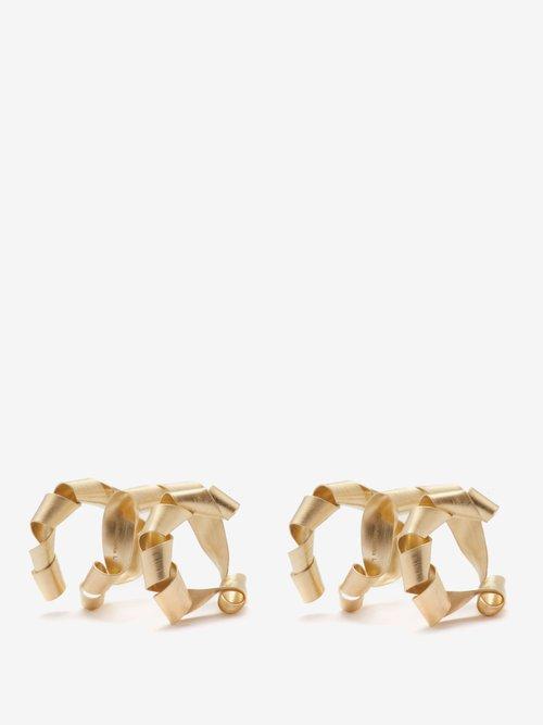 Completedworks - Twisted 14kt Recycled Gold-vermeil Earrings - Womens - Yellow Gold