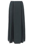 Ladies Rtw Carl Kapp - Silhouette Pleated Voile Maxi Skirt - Womens - Dark Green