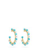 Matchesfashion.com Irene Neuwirth - Diamond, Turquoise & 18kt Gold Hoop Earrings - Womens - Yellow Gold