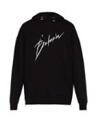 Matchesfashion.com Balmain - Logo Printed Cotton Hooded Sweatshirt - Mens - Black