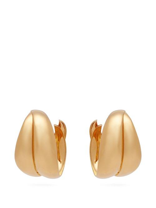 Matchesfashion.com Peter Pilotto - Oversized Twisted Hoop Earrings - Womens - Gold