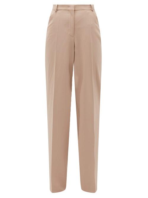 Matchesfashion.com Another Tomorrow - High-rise Wool Flared Trousers - Womens - Beige