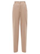 Matchesfashion.com Another Tomorrow - High-rise Wool Flared Trousers - Womens - Beige