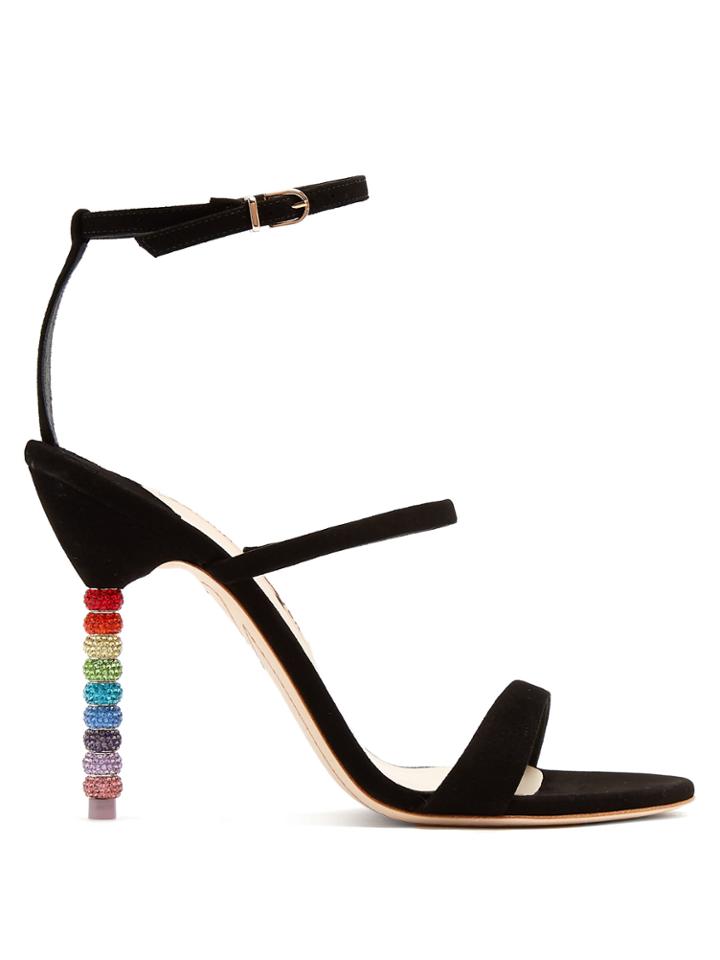 Sophia Webster Rosalind Crystal Embellished-heel Suede Sandals