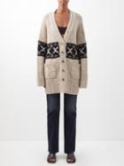 Khaite - Johannes Jacquard Cashmere Cardigan - Womens - Beige Multi