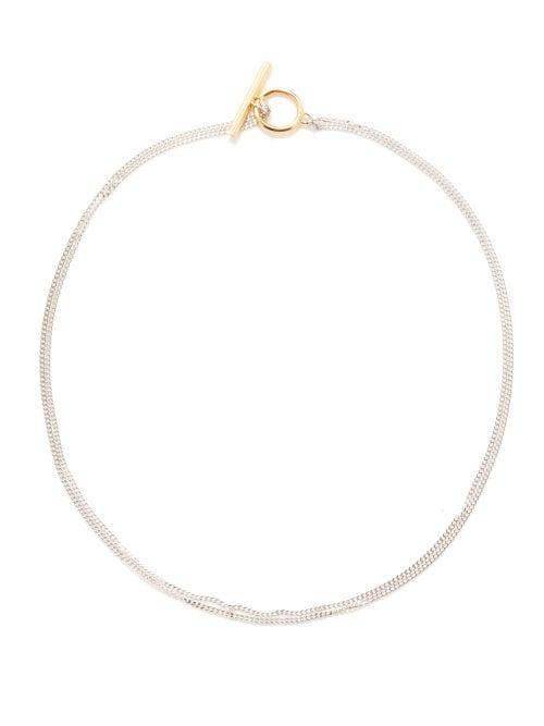 Loewe - T-bar Sterling Silver Necklace - Womens - Silver Multi