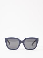 Celine Eyewear - D-frame Acetate Sunglasses - Mens - Blue Grey