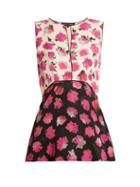 Matchesfashion.com Proenza Schouler - Floral Print Silk Crepe Top - Womens - Black Pink