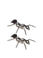 Matchesfashion.com Art School - Ant Crystal-embellished Silver Hair Pin Set - Womens - Black