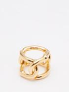Bottega Veneta - Chain-link 18kt Gold-plated Sterling-silver Ring - Womens - Gold