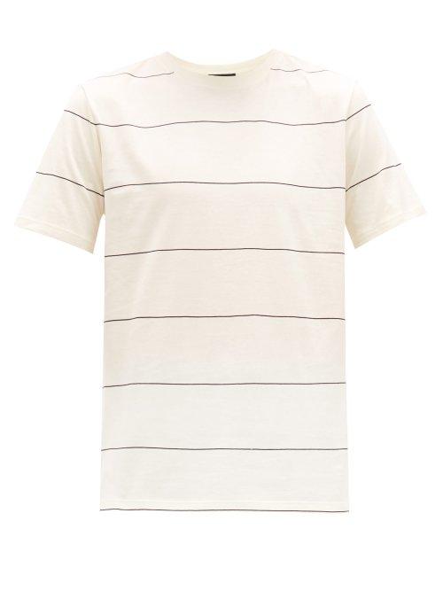 Matchesfashion.com A.p.c. - Yukata Striped Cotton Jersey T Shirt - Mens - Cream