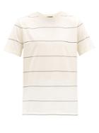 Matchesfashion.com A.p.c. - Yukata Striped Cotton Jersey T Shirt - Mens - Cream
