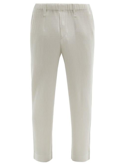 Matchesfashion.com Homme Pliss Issey Miyake - Technical-pleated Straight-leg Trousers - Mens - Grey