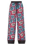 Matchesfashion.com Mary Katrantzou - Macaw Drawstring-waist Silk-twill Trousers - Womens - Multi