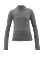 Matchesfashion.com Jil Sander - Mock Neck Cashmere Blend Sweater - Womens - Dark Grey