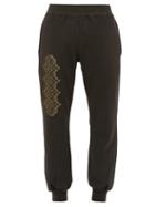 Matchesfashion.com Adish - Embroidered Cotton-jersey Track Pants - Mens - Black