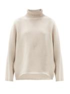 Matchesfashion.com Totme - Cambridge Stand-neck Wool-blend Sweater - Womens - Light Beige