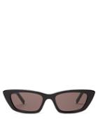 Matchesfashion.com Saint Laurent - Cat Eye Acetate Sunglasses - Womens - Black Grey