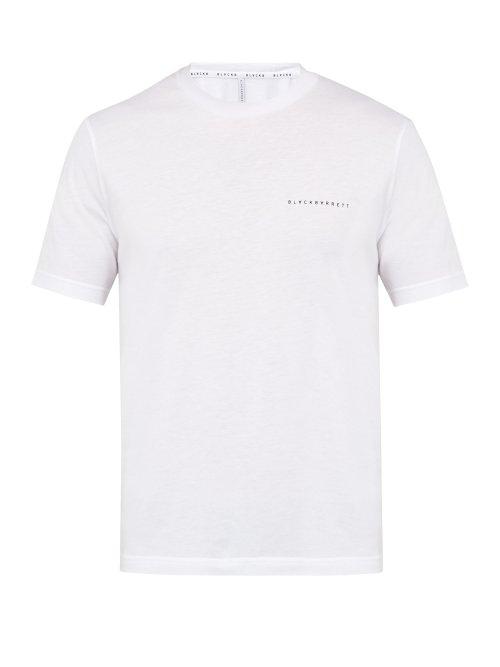 Matchesfashion.com Blackbarrett By Neil Barrett - Logo Print Cotton Blend T Shirt - Mens - White