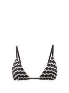 Sara Cristina - Embroidered Triangle Bikini Top - Womens - Black White