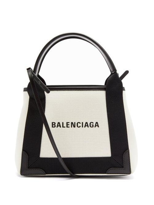 Balenciaga - Cabas Small Canvas Tote Bag - Womens - Black Cream