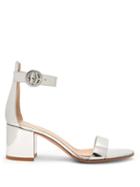 Matchesfashion.com Gianvito Rossi - Portofino 60 Block Heel Leather Sandals - Womens - Silver