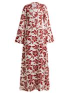 Rebecca De Ravenel Athena Floral-print V-neck Kaftan