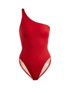 Matchesfashion.com Norma Kamali - Mio One Shoulder Swimsuit - Womens - Red