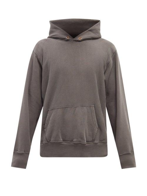 Mens Rtw Les Tien - Brushed-back Cotton Hooded Sweatshirt - Mens - Black Grey