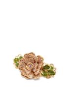 Matchesfashion.com Dolce & Gabbana - Rose Crystal Flower Hair Clip - Womens - Gold