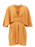 Matchesfashion.com Giambattista Valli - Cape-sleeved Cutout Crepe Dress - Womens - Light Brown