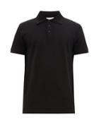 Matchesfashion.com Saint Laurent - Monogram Embroidered Cotton Pique Polo Shirt - Mens - Black