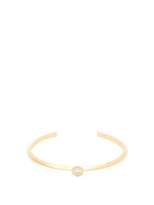 Matchesfashion.com Lizzie Mandler - Diamond & 18kt Gold Cuff - Womens - Yellow Gold