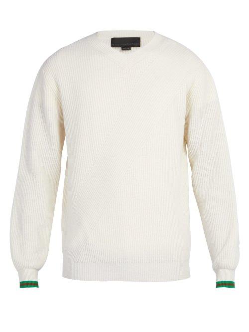 Matchesfashion.com Stella Mccartney - V Neck Wool Sweater - Mens - Cream